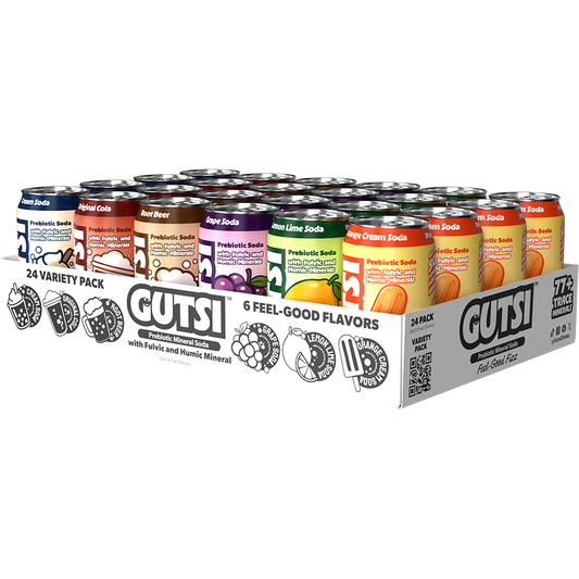 GUTSI Discovery Pack Prebiotic Mineral Soda – 24 Pack (12 oz Cans)