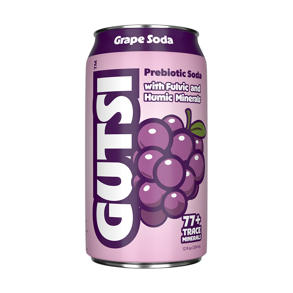 GUTSI grape soda can with purple and white design