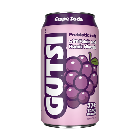 GUTSI grape soda can with purple and white design