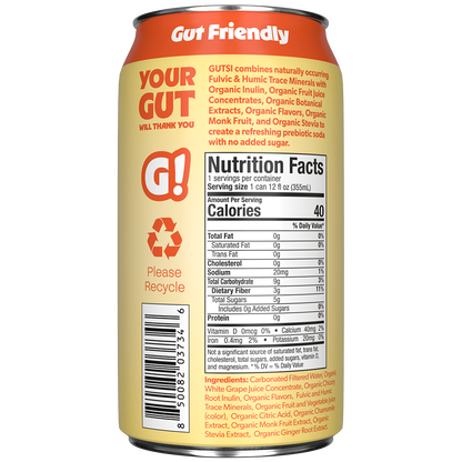 GUTSI Nutrition and Ingredient Side of Label Orange Cream