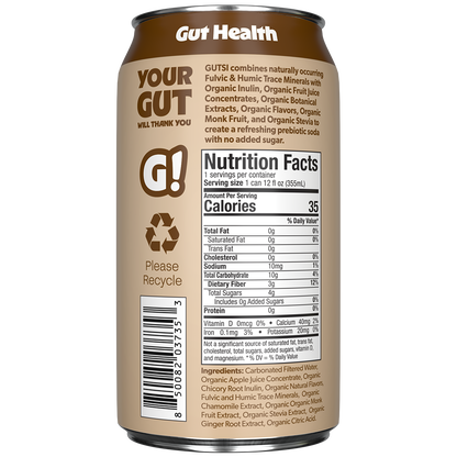 GUTSI Nutrition and Ingredient Side of Label Root Beer