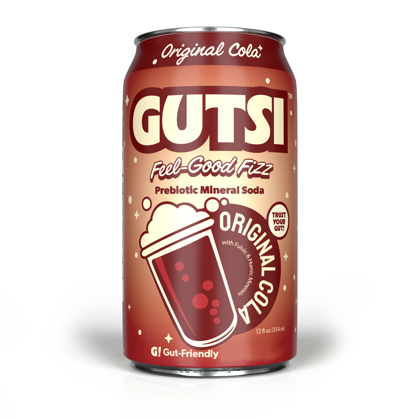 GUTSI Prebiotic Mineral Soda — Original Cola 12 Pack (12 oz Cans)