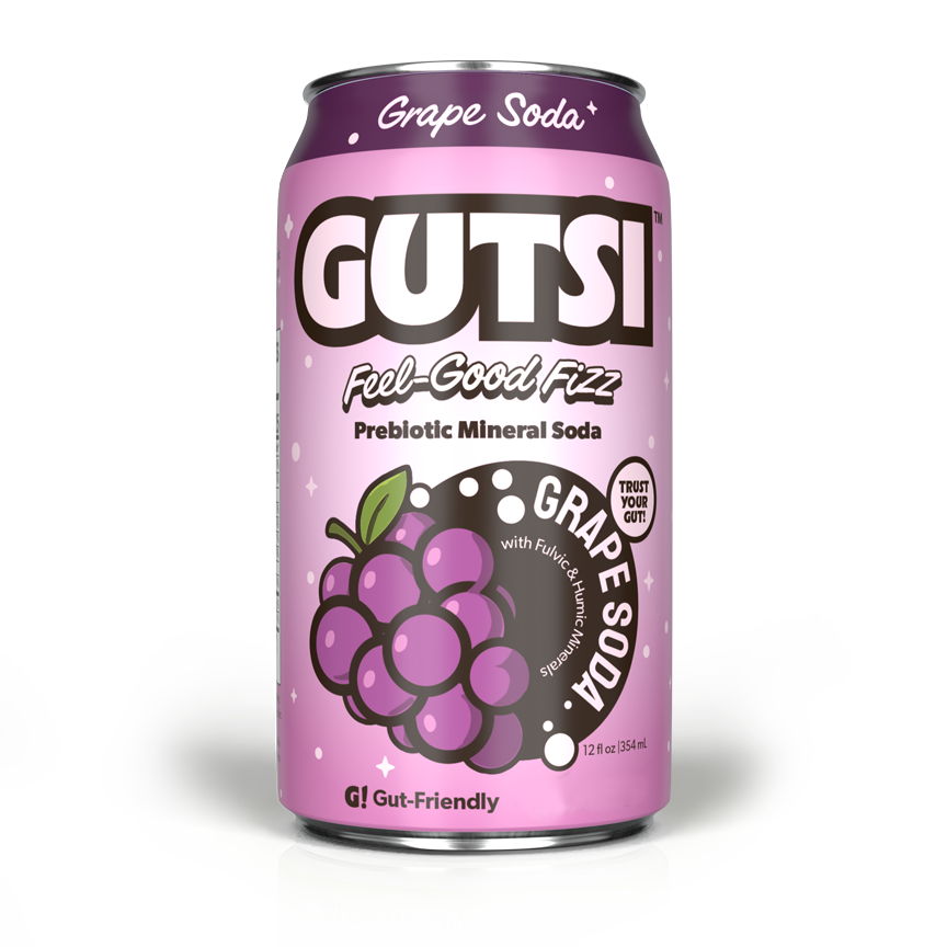GUTSI Prebiotic Mineral Soda — Grape 12 Pack (12 oz Cans)