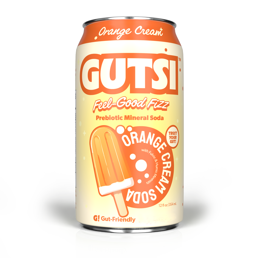 GUTSI Prebiotic Mineral Soda — Orange Cream 12 Pack (12 oz Cans)