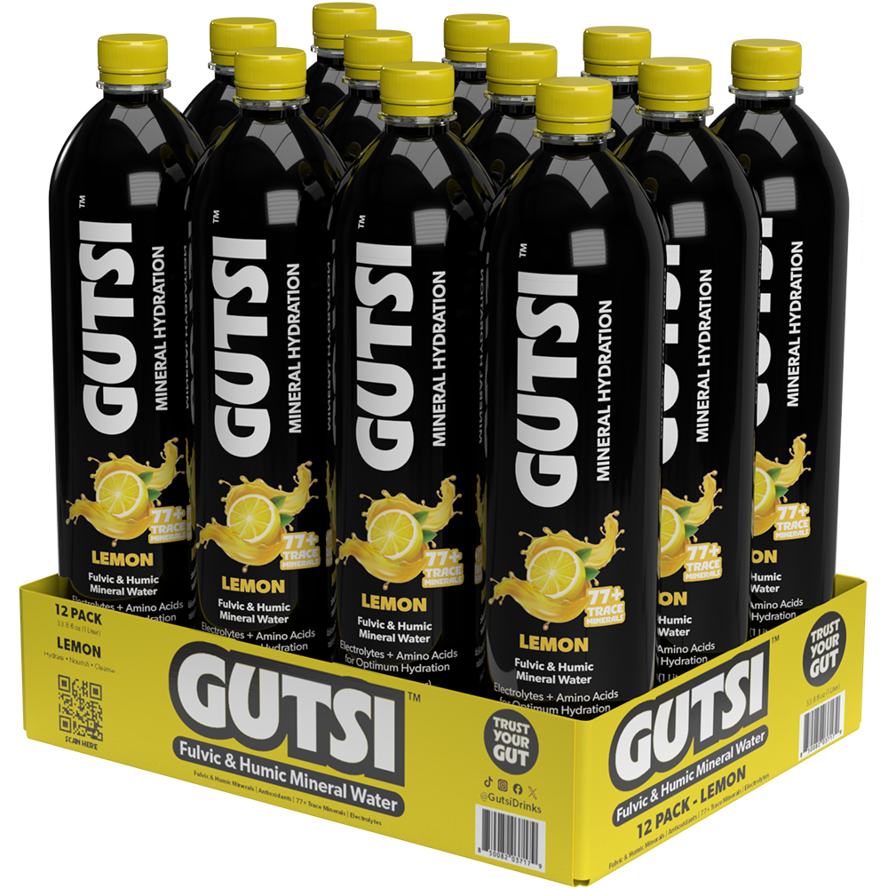 GUTSI Lemon Mineral-Infused Water – 12 Pack (1 Liter)