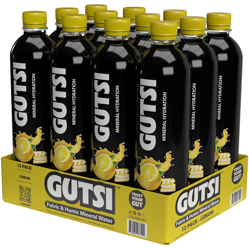 GUTSI Lemon Mineral-Infused Water – 12 Pack (16.9 fl oz)