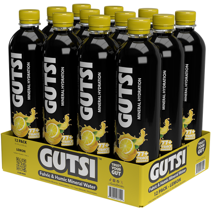 GUTSI Lemon Mineral-Infused Water – 12 Pack (16.9 fl oz)