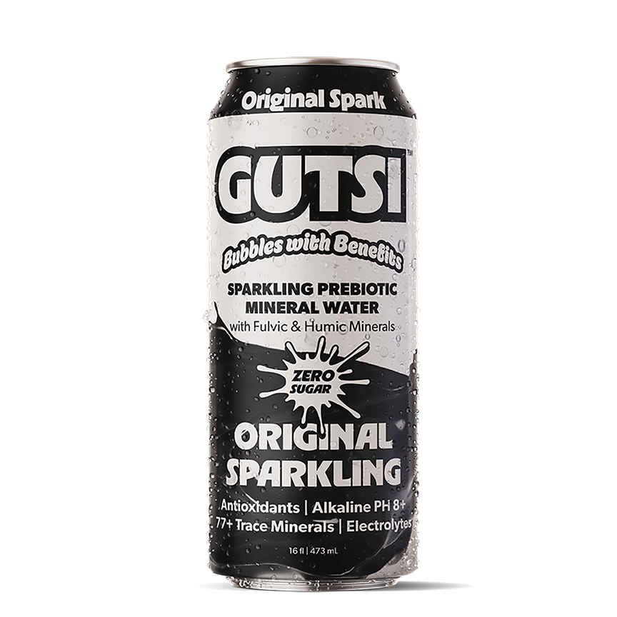 GUTSI Sparkling Original — Eau minérale fulvique (canette de 473 ml)