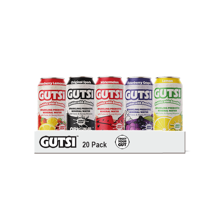 GUTSI Sparkling Discovery Pack — Fulvic Mineral Water 20 Pack (16 oz Cans)