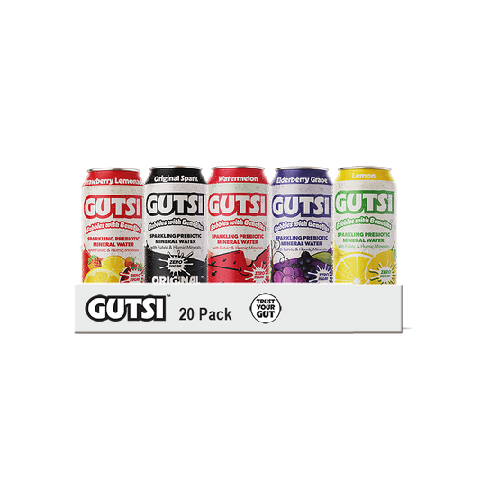 Agua mineral fúlvica GUTSI con gas de limón (lata de 16 oz)
