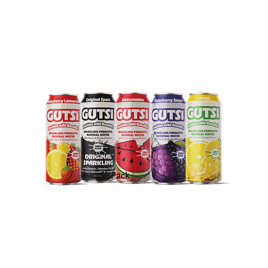 GUTSI Sparkling Discovery Pack — Fulvic Mineral Water 20 Pack (16 oz Cans)