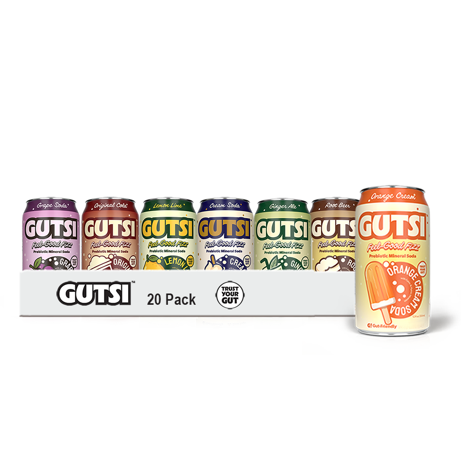 GUTSI Prebiotic Mineral Soda — Discovery 20 Pack (12 oz Cans)