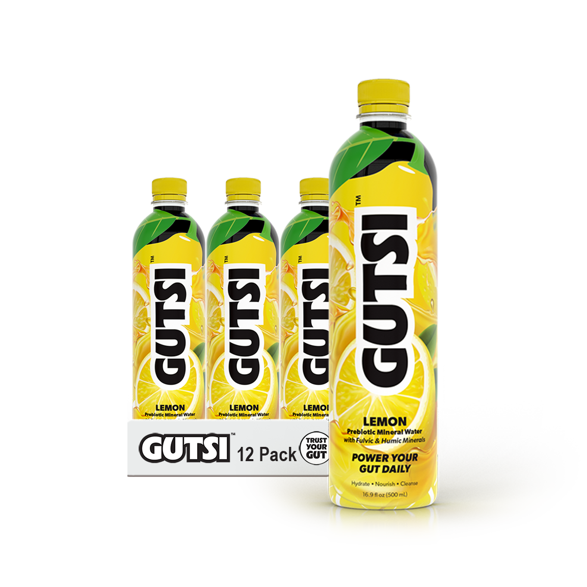 GUTSI Lemon — Still Mineral Infused Water 12 Pack (16.9 Fl. oz.)
