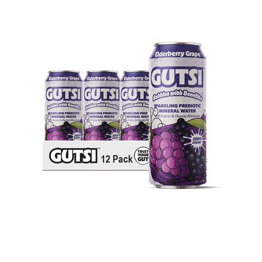 Agua mineral fúlvica espumosa GUTSI de uva y saúco (lata de 473 ml)