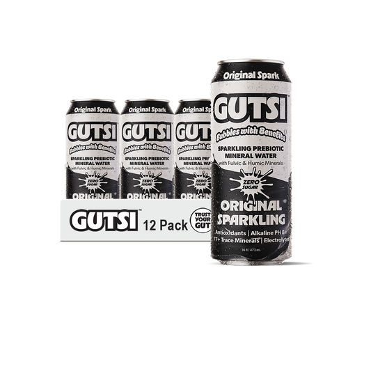 Agua mineral fúlvica con gas GUTSI Original (lata de 16 oz)