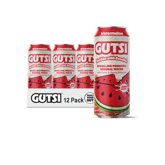Agua mineral fúlvica con gas GUTSI Sandía (lata de 16 oz)