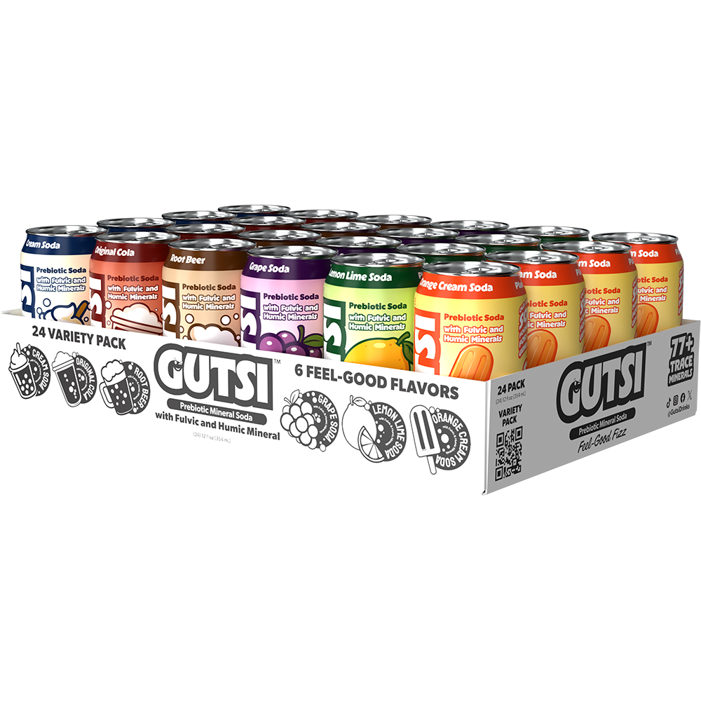 GUTSI Discovery Pack Prebiotic Mineral Soda – 24 Pack (12 oz Cans)