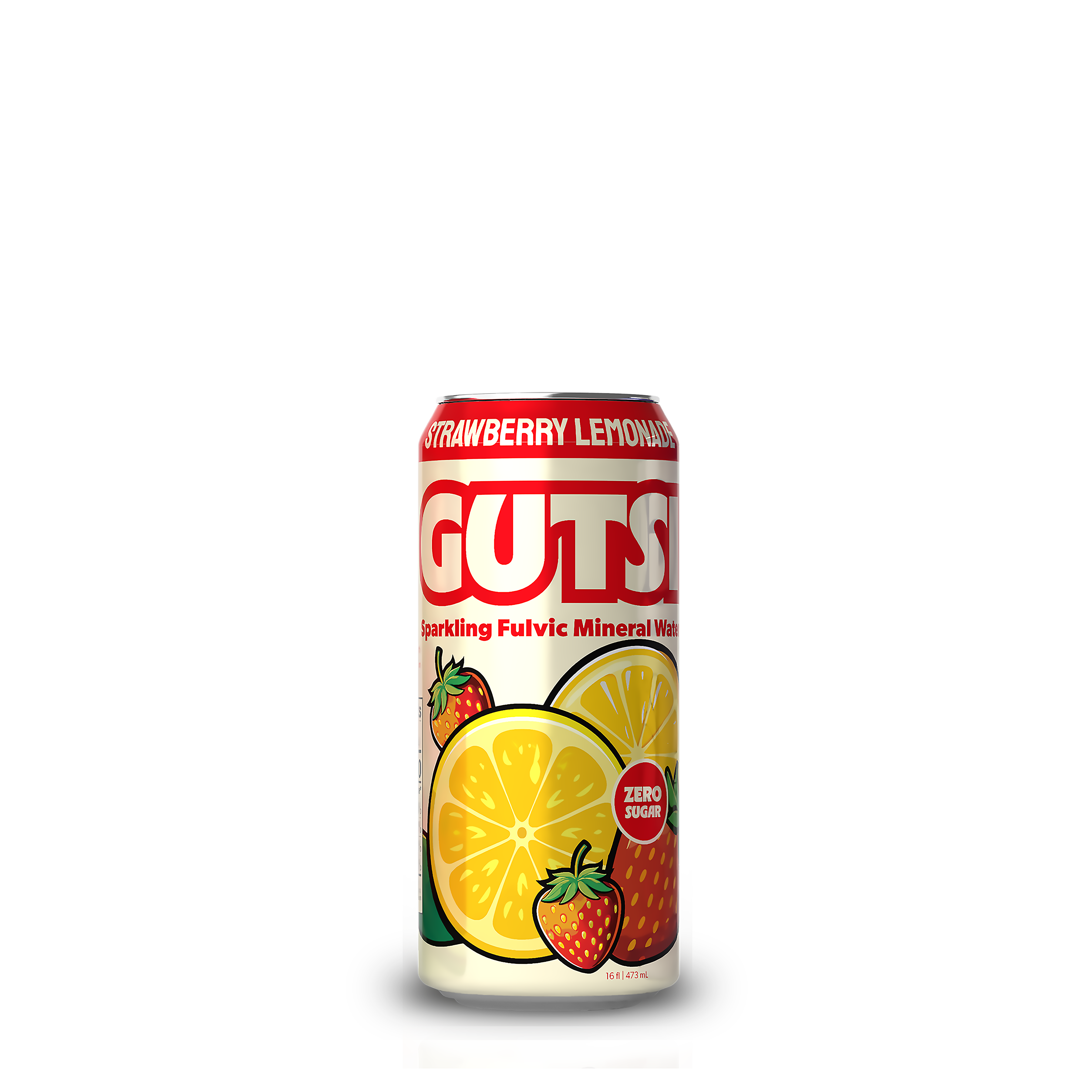 GUTSI Sparkling Strawberry Lemonade — Fulvic Mineral Water (16 oz Can)