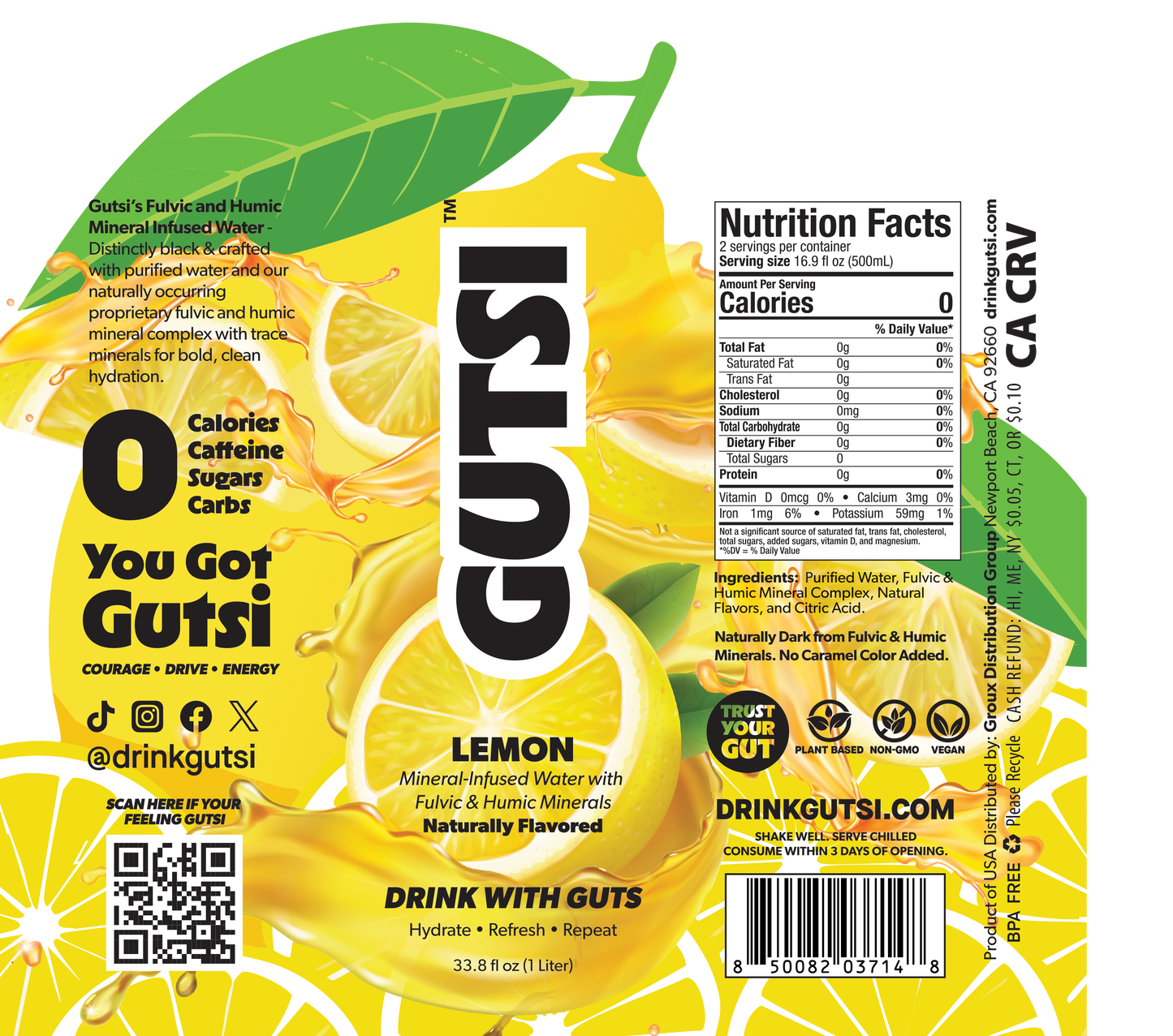 GUTSI Discovery Pack — Still Mineral Infused Water 12 Pack (1 Liter)