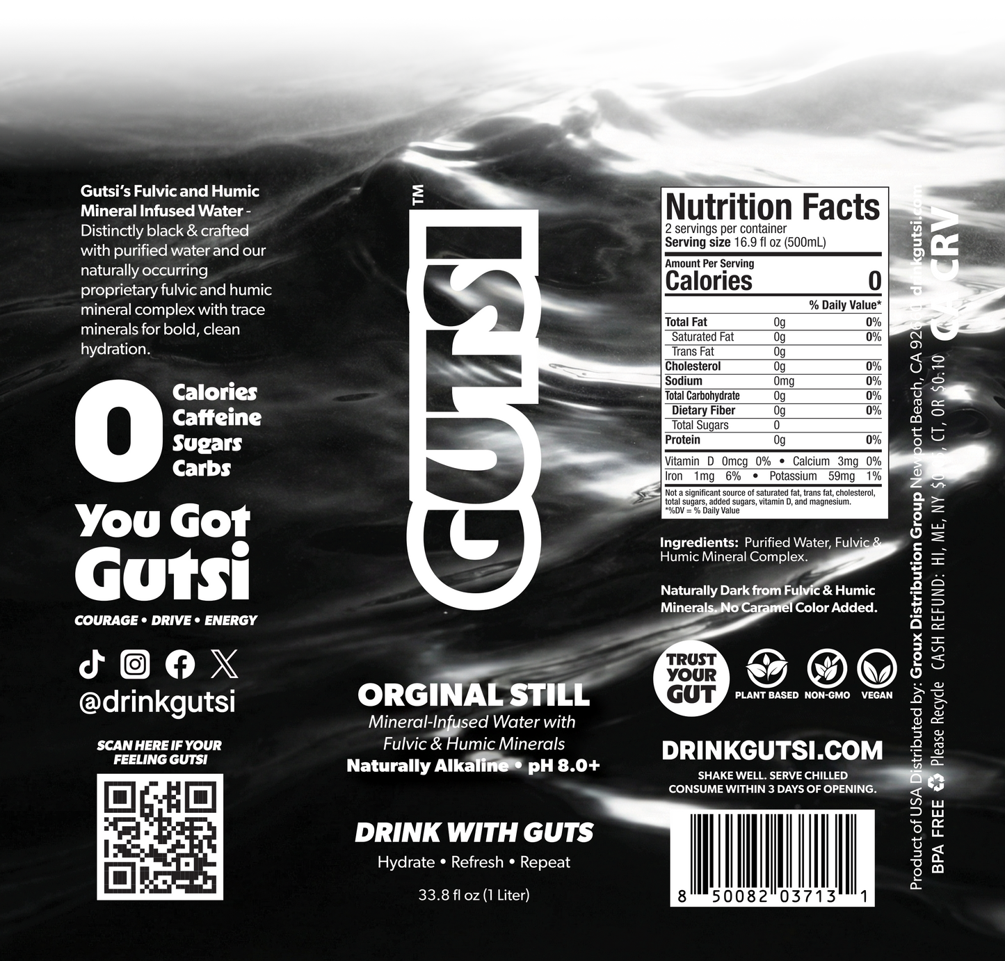 GUTSI Discovery Pack — Still Mineral Infused Water 12 Pack (1 Liter)